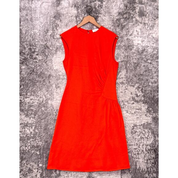 REISS Dress 6 Womens Stacey Ruched Sunset Orange - Picture 1 of 7